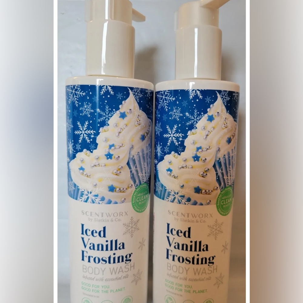 2x Scentworx by Slatkin & Co - Iced Vanilla Frosting Body Wash w/ Essential Oils